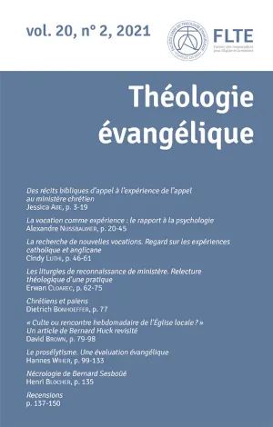 Théologie évangélique volume 20 2 2021
